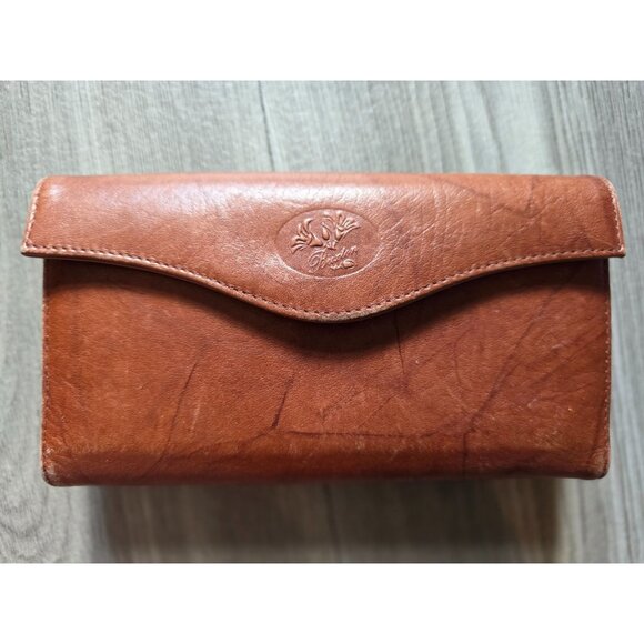 Vintage Buxton Brown Womens Wallet Genuine Leather Snap Closure - Picture 1 of 9